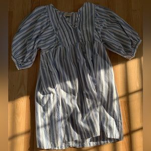 Stripped beach dress / cover up flowy poofy sleeves